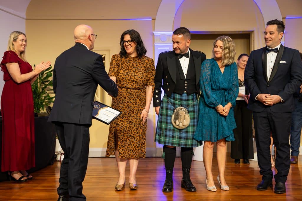 Cole Murray is awarded the runner-up prize for Professional Service of the Year in the Hastings City Business Awards.